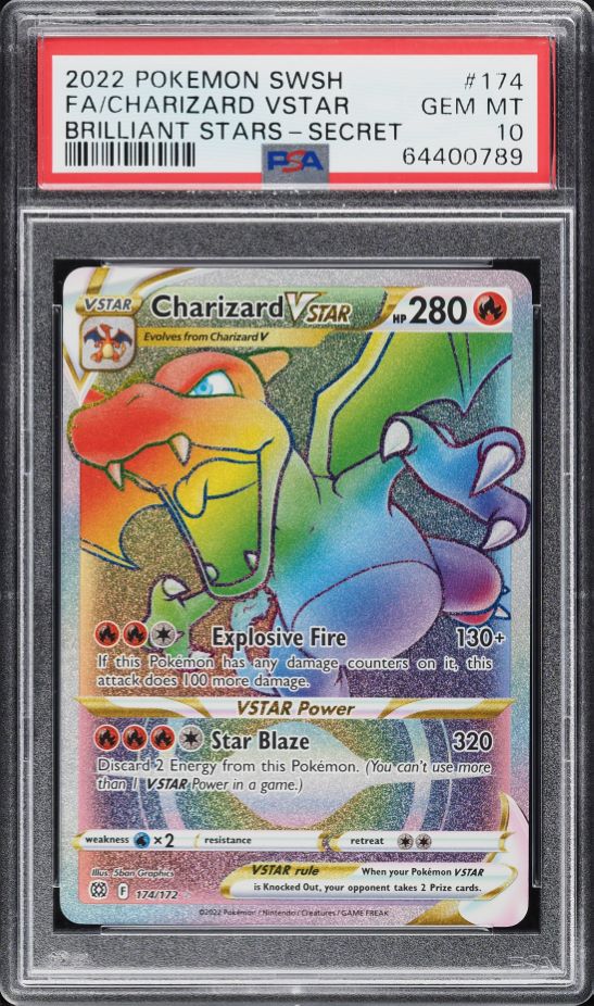 2022 Pokemon SWSH Brilliant Stars Hyper Rare Charizard VSTAR #174 PSA ...