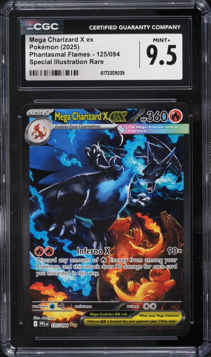 2025 Pokemon Mega Evolution Phantasmal Flames SIR Mega Charizard X EX #125 CGC 9.5 MINT+