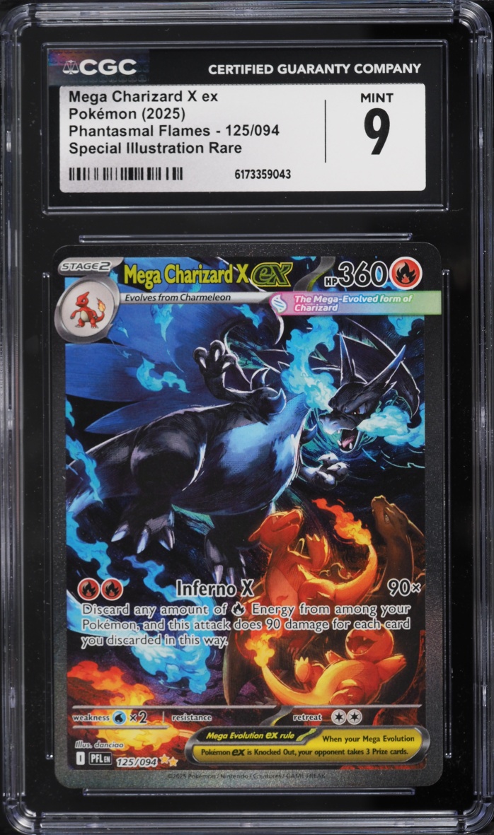 2025 Pokemon Mega Evolution Phantasmal Flames SIR Mega Charizard X EX #125 CGC 9 MINT