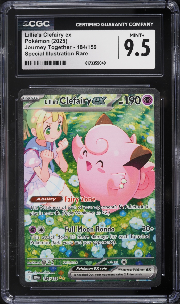 2025 Pokemon Scarlet & Violet Journey Together SIR Lillie's Clefairy EX #184 CGC 9.5 MINT+