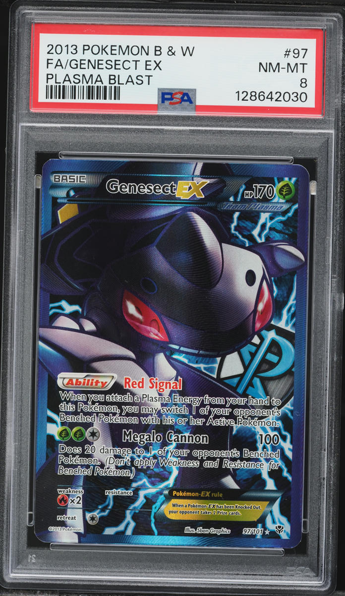 2013 Pokemon Black & White Plasma Blast Full Art Genesect EX #97 PSA 8 NM-MT