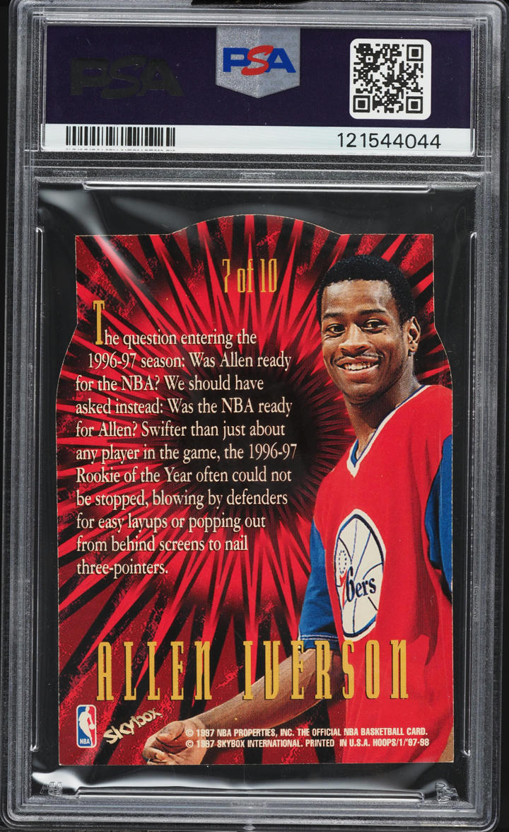 1997 Hoops Hooperstars Allen Iverson #7 PSA 8 NM-MT