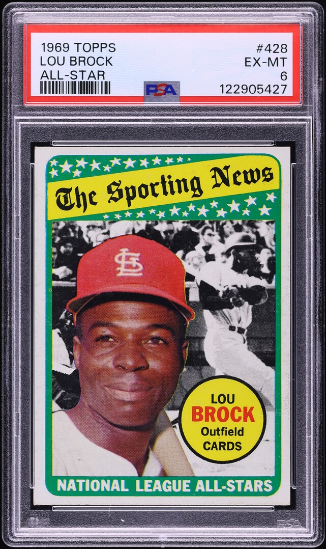 1969 Topps Lou Brock ALL-STAR #428 PSA 6 EXMT