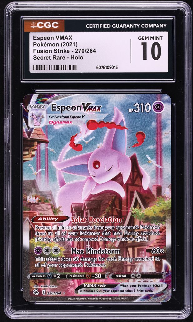 2021 Pokemon Sword & Shield Fusion Strike Alt Art Espeon VMAX #270 CGC 10 GEM MINT