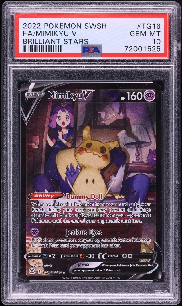 2022 Pokemon Sword & Shield Brilliant Stars Trainer Gallery CHR Mimikyu V #TG16 PSA 10 GEM MINT