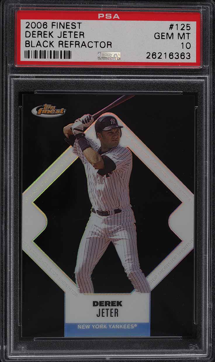 2006 Finest Black Refractor Derek Jeter /99 #125 PSA 10 GEM MINT