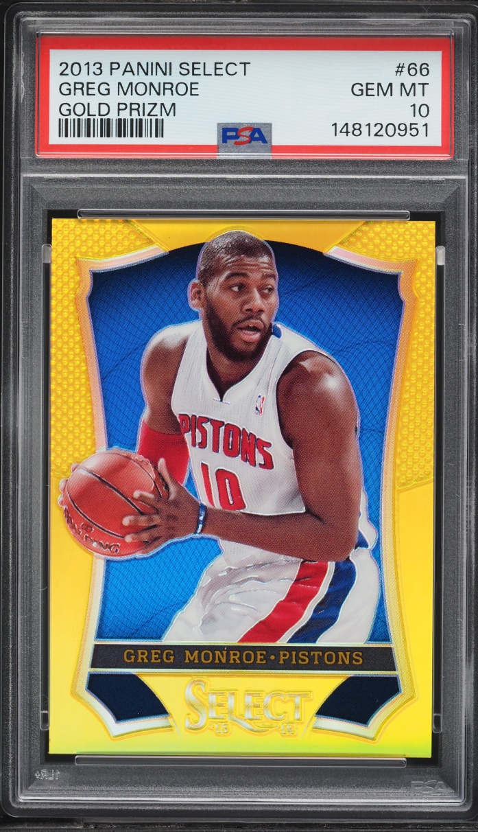 2013 Select Gold Prizm Greg Monroe /10 #66 PSA 10 GEM MINT
