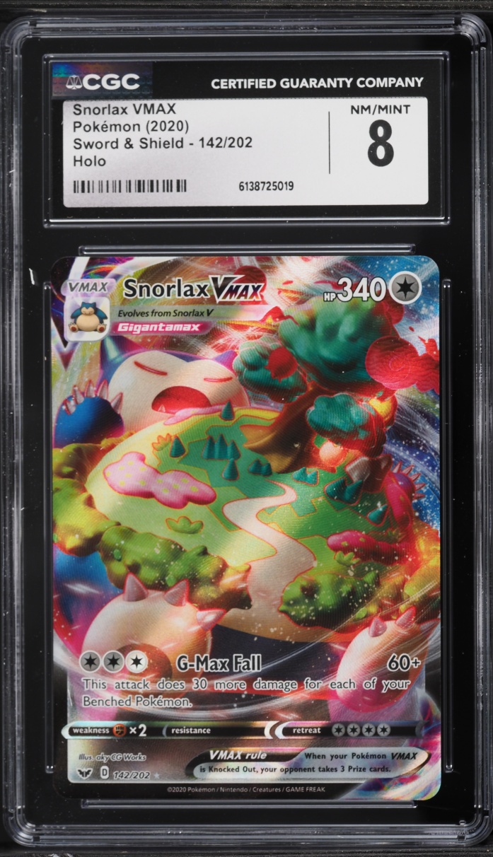 2020 Pokemon Sword & Shield Full Art Snorlax VMAX #142 CGC 8 NM-MT