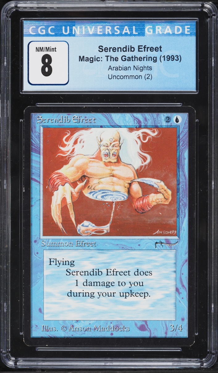 1993 Magic The Gathering MTG Arabian Nights Serendib Efreet CGC 8 NM-MT