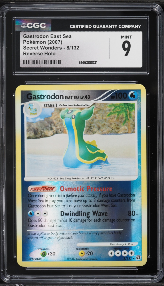 2007 Pokemon Secret Wonders Reverse Holo Gastrodon East Sea #8 CGC 9 MINT