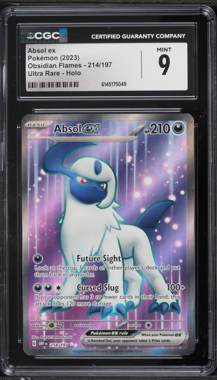 2023 Pokemon Scarlet & Violet Obsidian Flames Full Art Absol ex #214 CGC 9 MINT