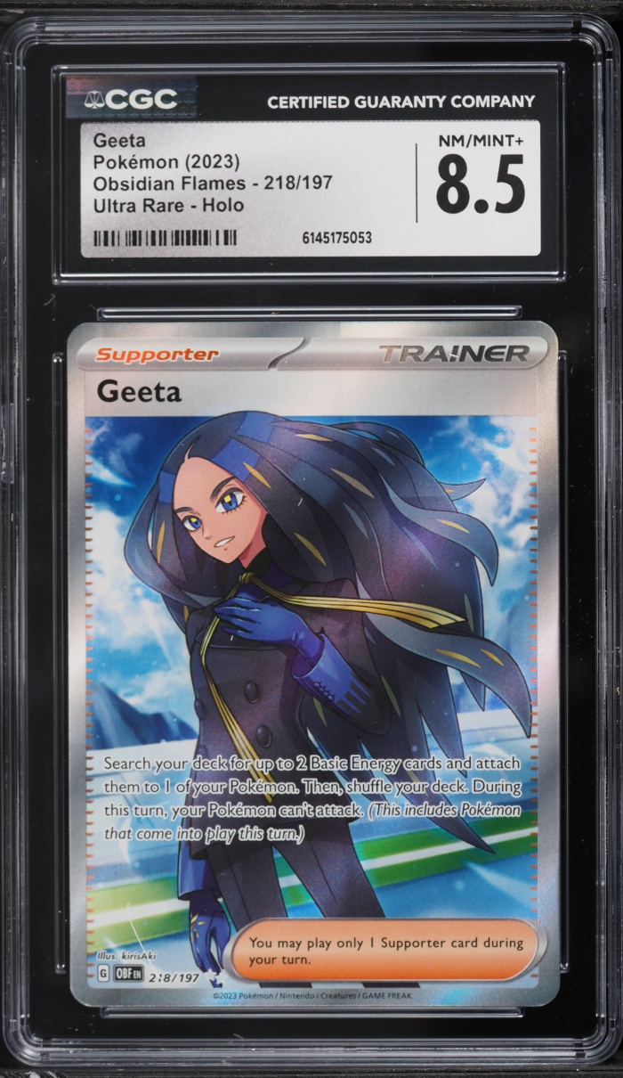 2023 Pokemon Scarlet & Violet Obsidian Flames Full Art Geeta #218 CGC 8.5 NM-MT+