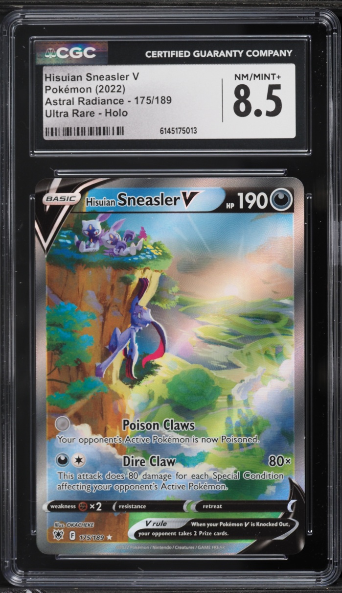 2022 Pokemon SWSH Astral Radiance Alt Art Hisuian Sneasler V #175 CGC 8.5 NM-MT+