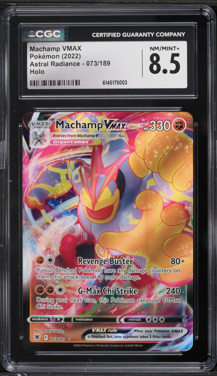 2022 Pokemon Sword & Shield Astral Radiance Full Art Machamp VMAX #73 CGC 8.5 NM-MT+