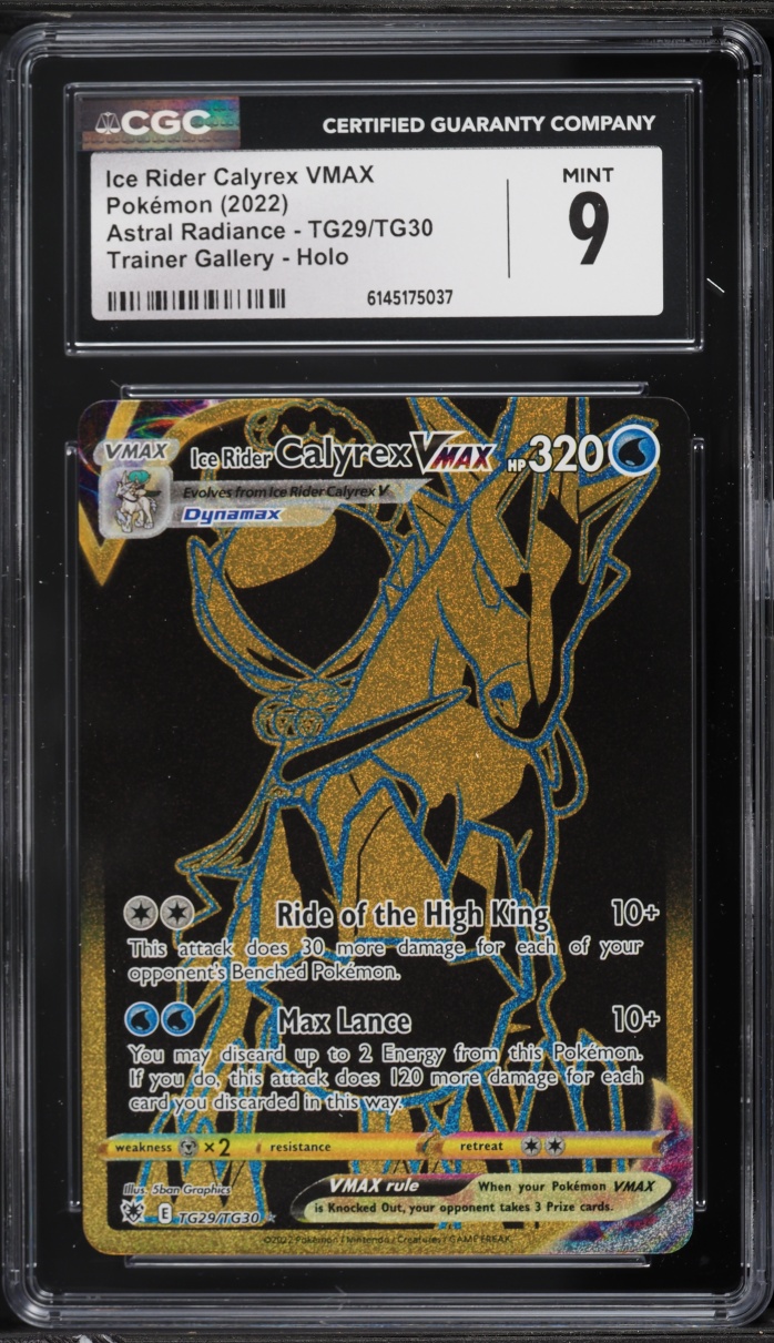 2022 Pokemon Sword & Shield Astral Radiance CHR Ice Rider Calyrex VMAX #TG29 CGC 9 MINT