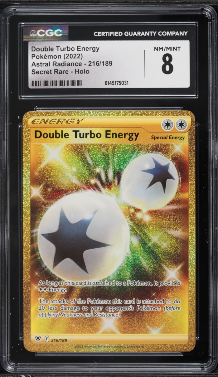 2022 Pokemon SWSH Astral Radiance Gold Rare Double Turbo Energy #216 CGC 8 NM-MT