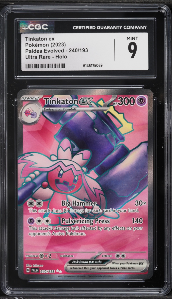 2023 Pokemon Scarlet & Violet Paldea Evolved Full Art Tinkaton ex #240 CGC 9 MINT