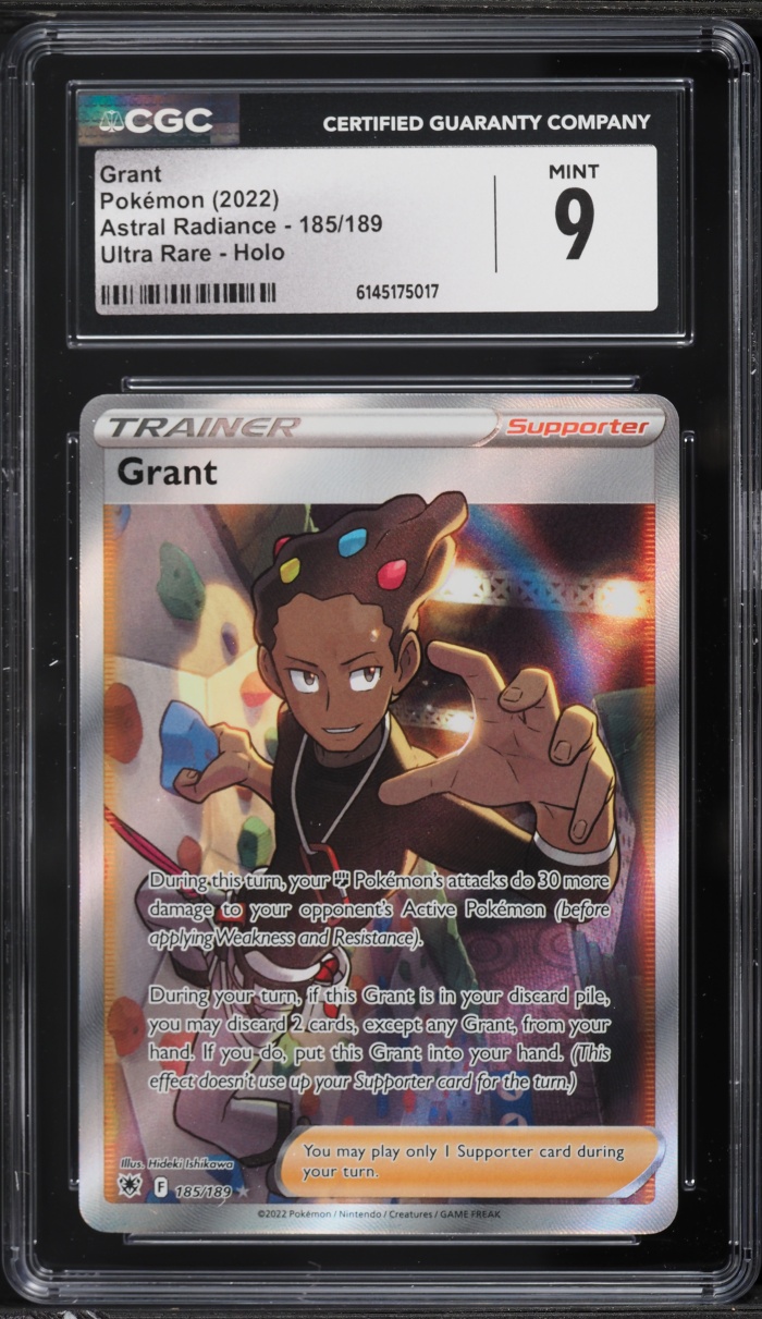 2022 Pokemon Sword & Shield Astral Radiance Full Art Grant #185 CGC 9 MINT