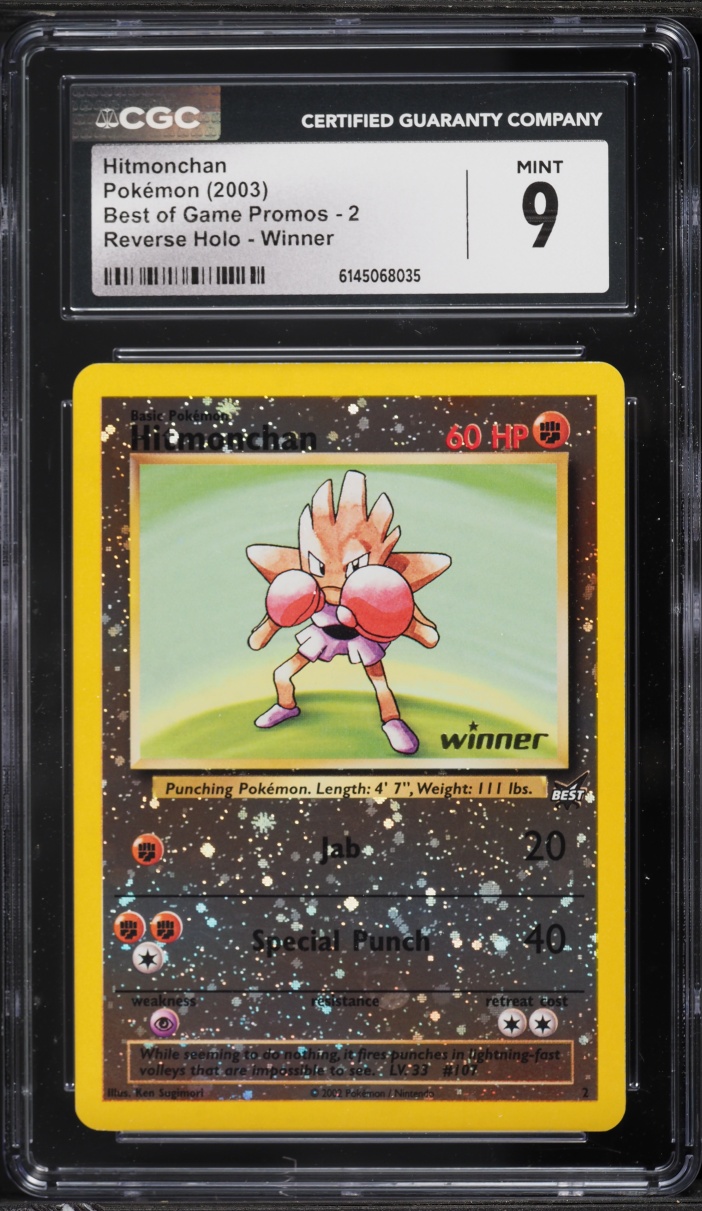 2003 Pokemon Best Of Game Promo Winner Reverse Holo Hitmonchan #2 CGC 9 MINT
