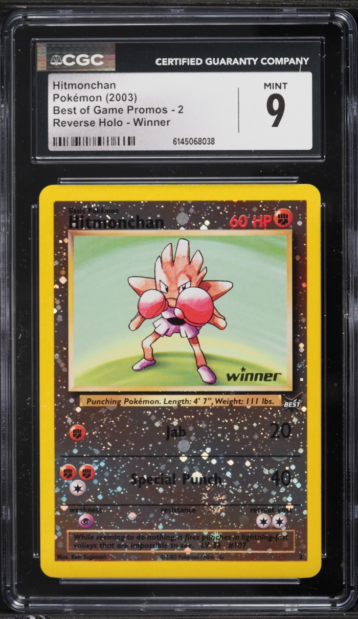 2003 Pokemon Best Of Game Promo Winner Reverse Holo Hitmonchan #2 CGC 9 MINT