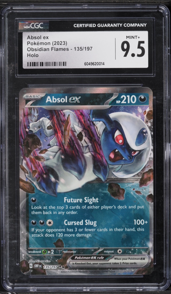 2023 Pokemon Scarlet & Violet Obsidian Flames Holo Absol Ex #135 CGC 9.5 MINT+
