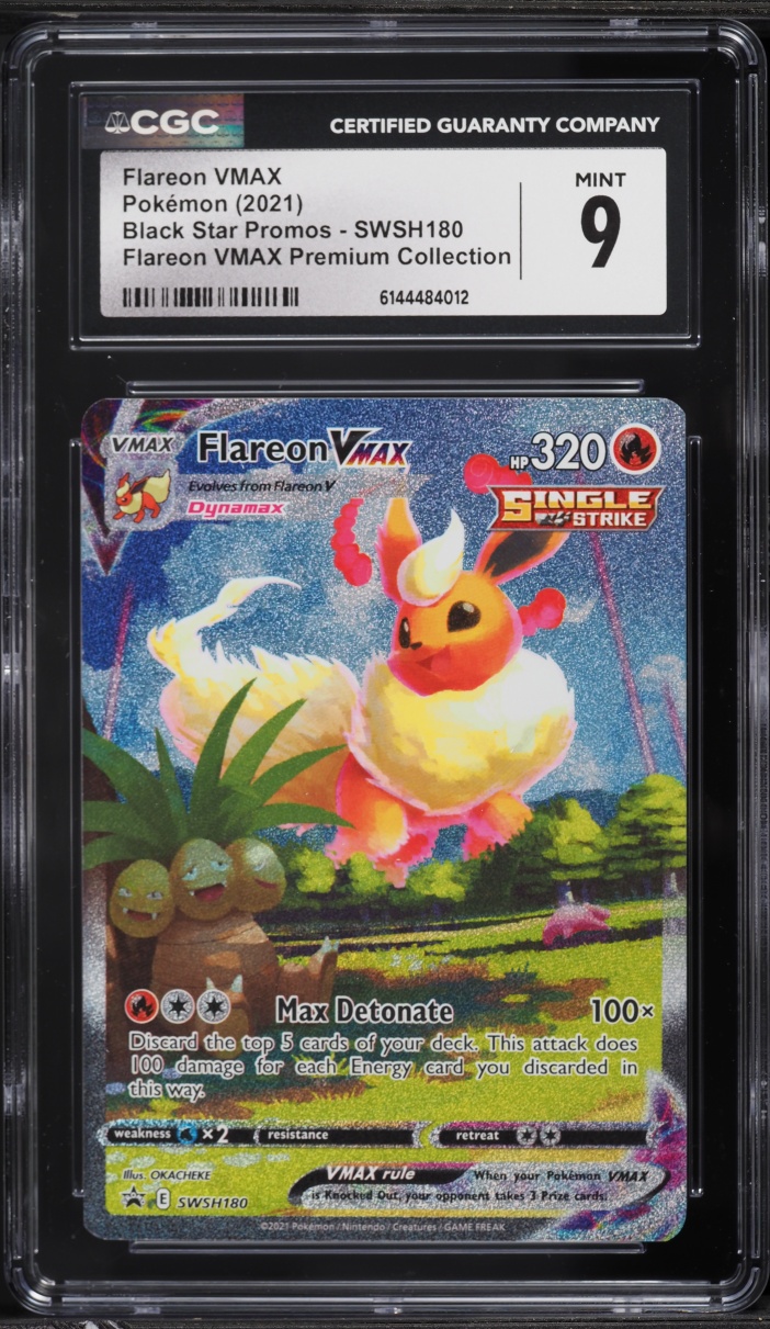 2021 Pokemon Sword & Shield Promo Premium Collection Full Art Flareon VMAX #SWSH180 CGC 9 MINT