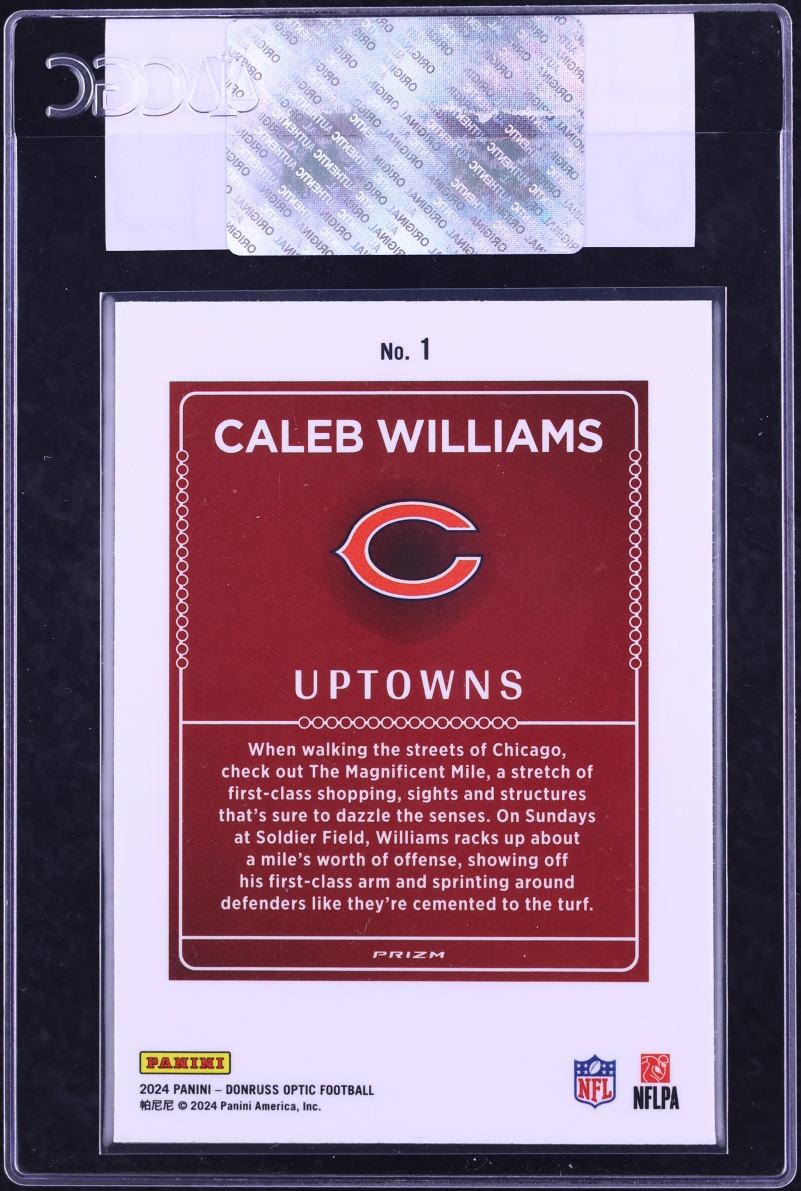 2024 Donruss Optic Uptowns Prizm Caleb Williams ROOKIE #1 CGC AUTH