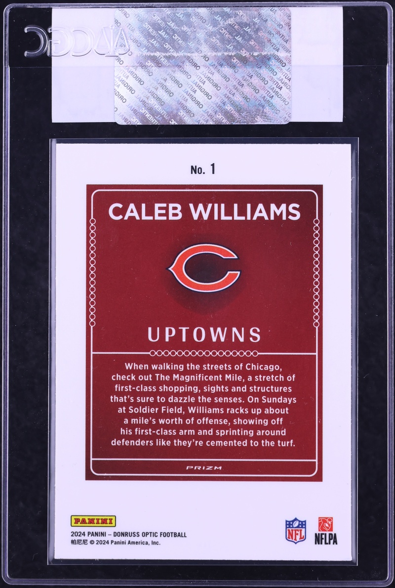 2024 Donruss Optic Uptowns Prizm Caleb Williams ROOKIE #1 CGC AUTH