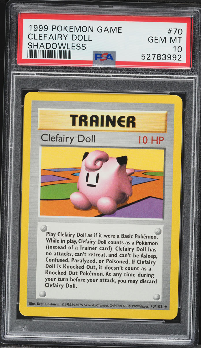 1999 Pokemon Base Set Shadowless Clefairy Doll #70 PSA 10 GEM MINT