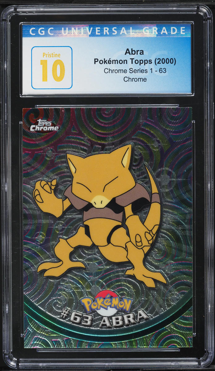 2000 Topps Chrome Pokemon Series 1 Abra #63 CGC 10 PRISTINE
