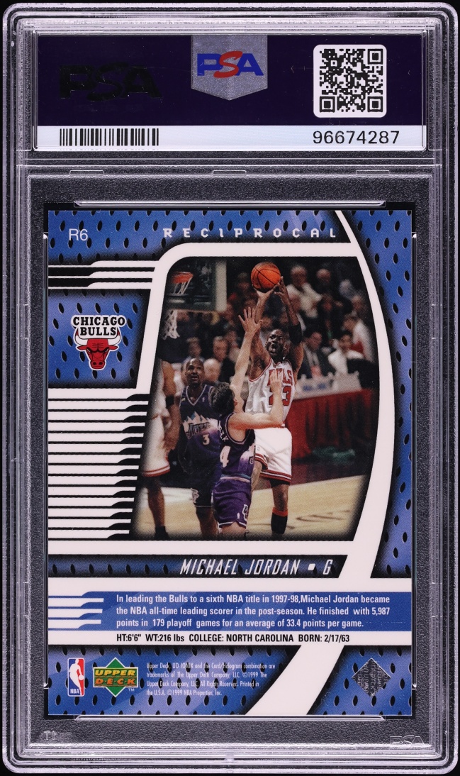 1998 Upper Deck Ionix Reciprocal Michael Jordan /750 #R6 PSA 9 MINT