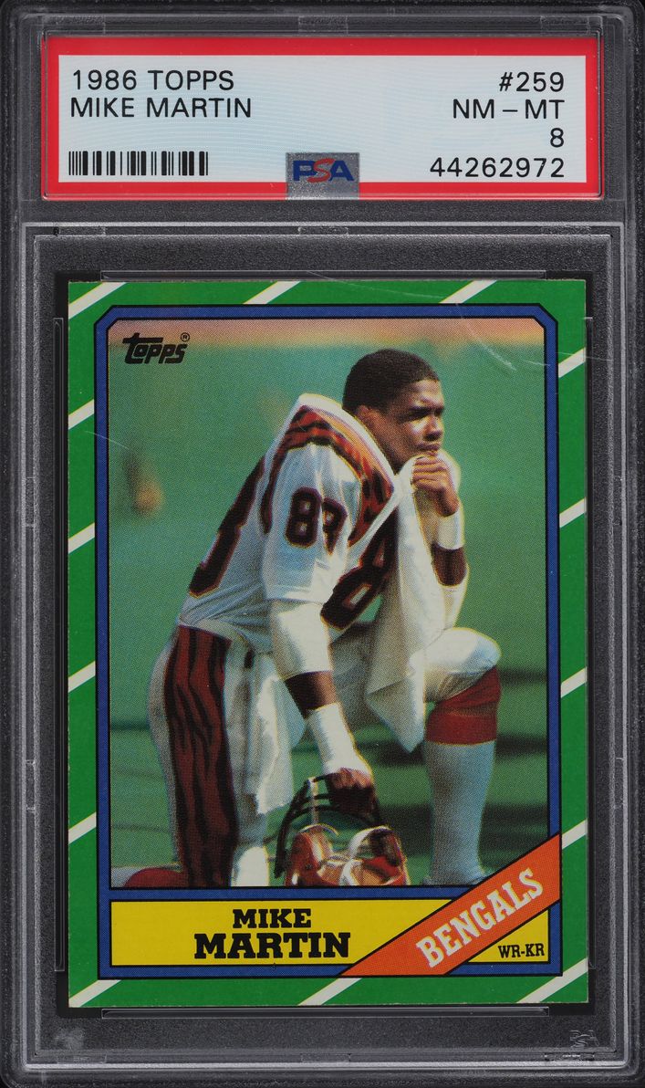 1986 Topps Football Mike Martin #259 PSA 8 NM-MT