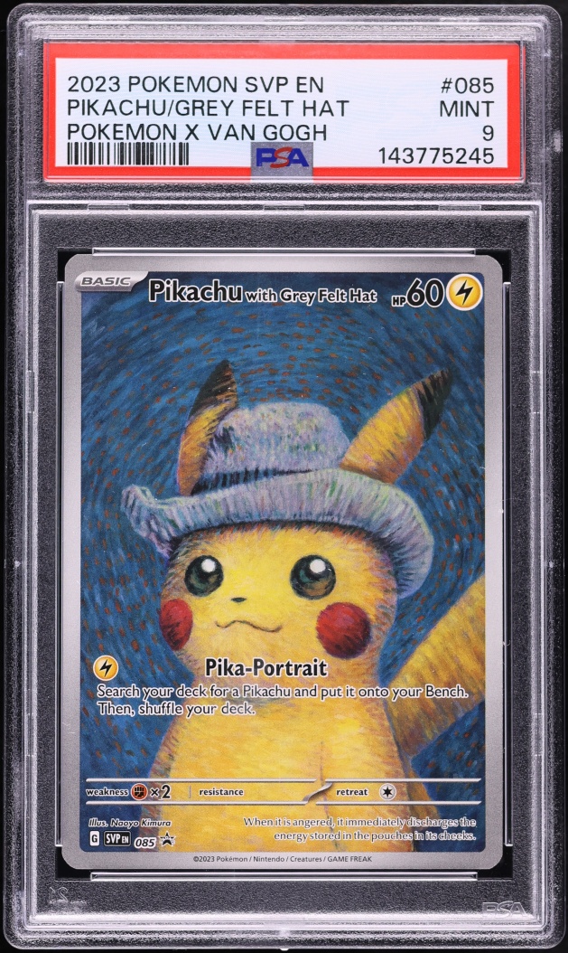 2023 Pokemon SV Promo Van Gogh Full Art Pikachu With Grey Felt Hat #85 PSA 9 MINT