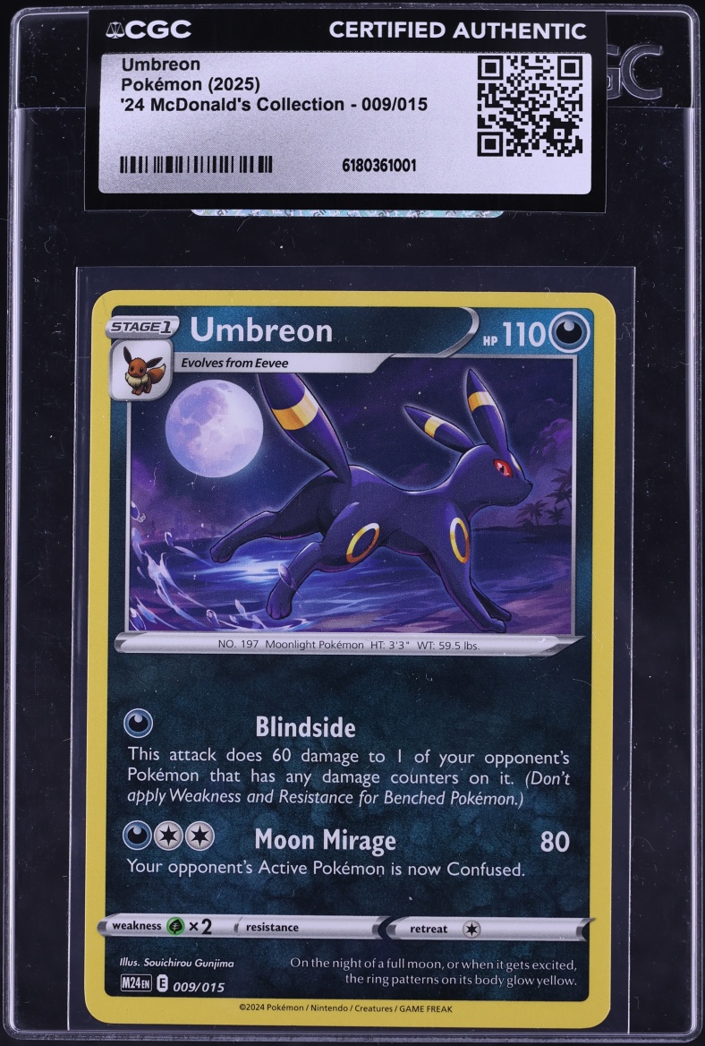 2025 Pokemon Scarlet & Violet McDonald's Collection Umbreon #9 CGC AUTH