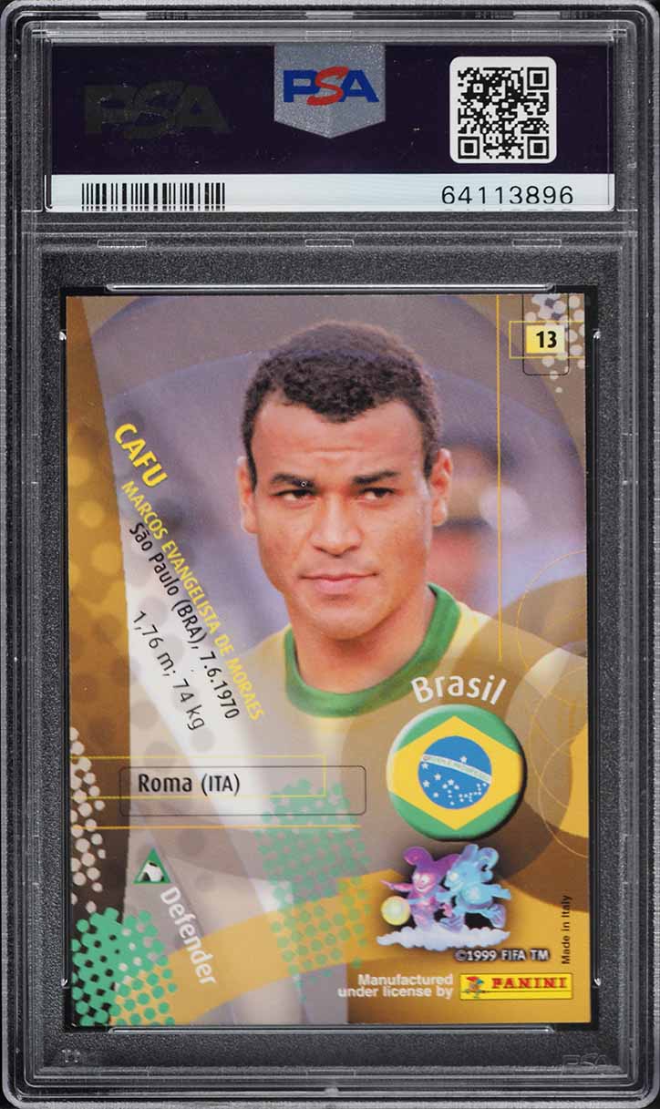 2002 Panini World Cup Korean Japan Exclusive Cafu #13 PSA 9 MINT