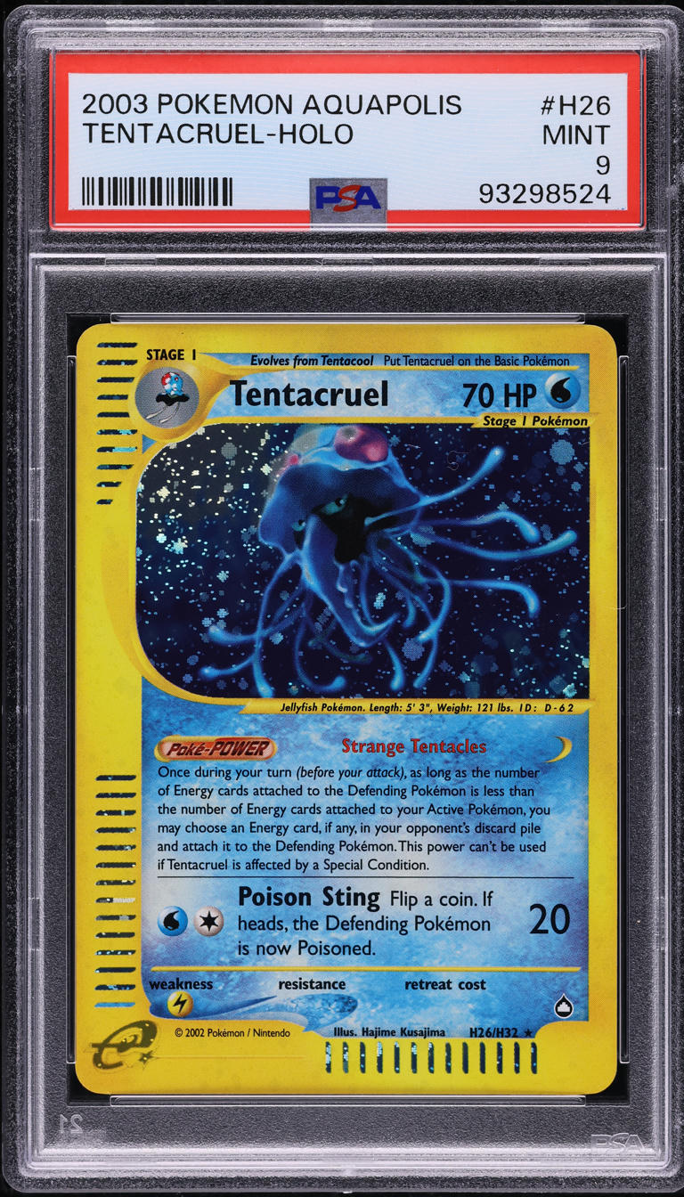 2003 Pokemon Aquapolis Holo Tentacruel #H26 PSA 9 MINT