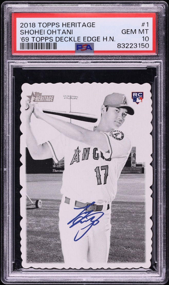 2018 Topps Heritage '69 Deckle Edge Die-Cut Shohei Ohtani ROOKIE #1 PSA 10 GEM MINT
