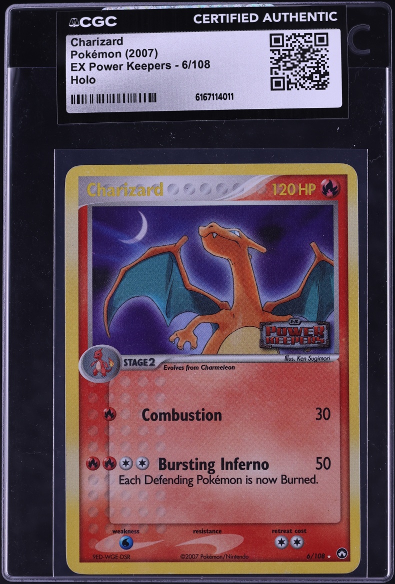 2007 Pokemon EX Power Keepers Holo Charizard #6 CGC AUTH