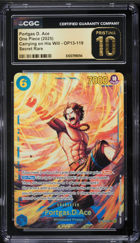 2025 One Piece Royal Blood Treasure Rare Portgas D. Ace #OP08-052