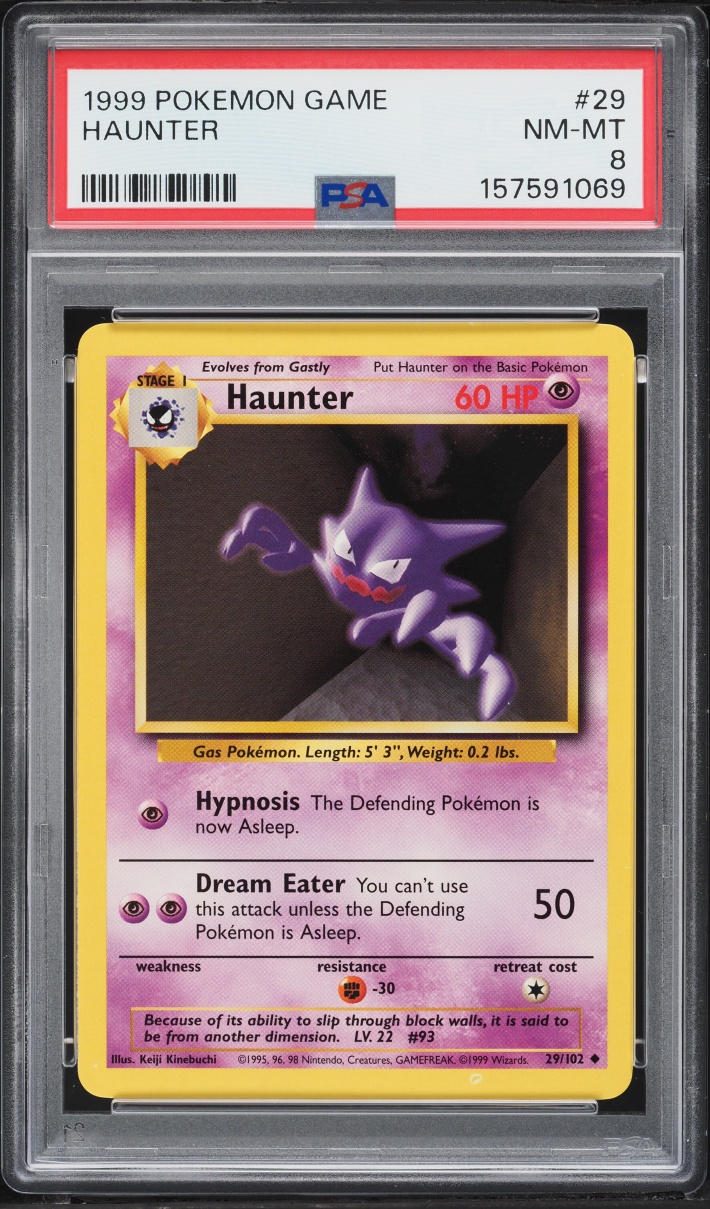 1999 Pokemon Base Set Haunter #29 PSA 8 NM-MT