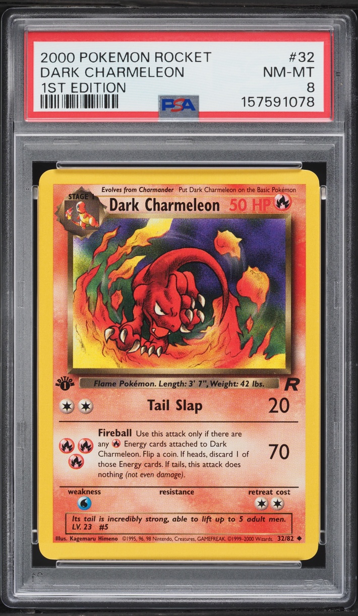 2000 Pokemon Team Rocket 1st Edition Dark Charmeleon #32 PSA 8 NM-MT
