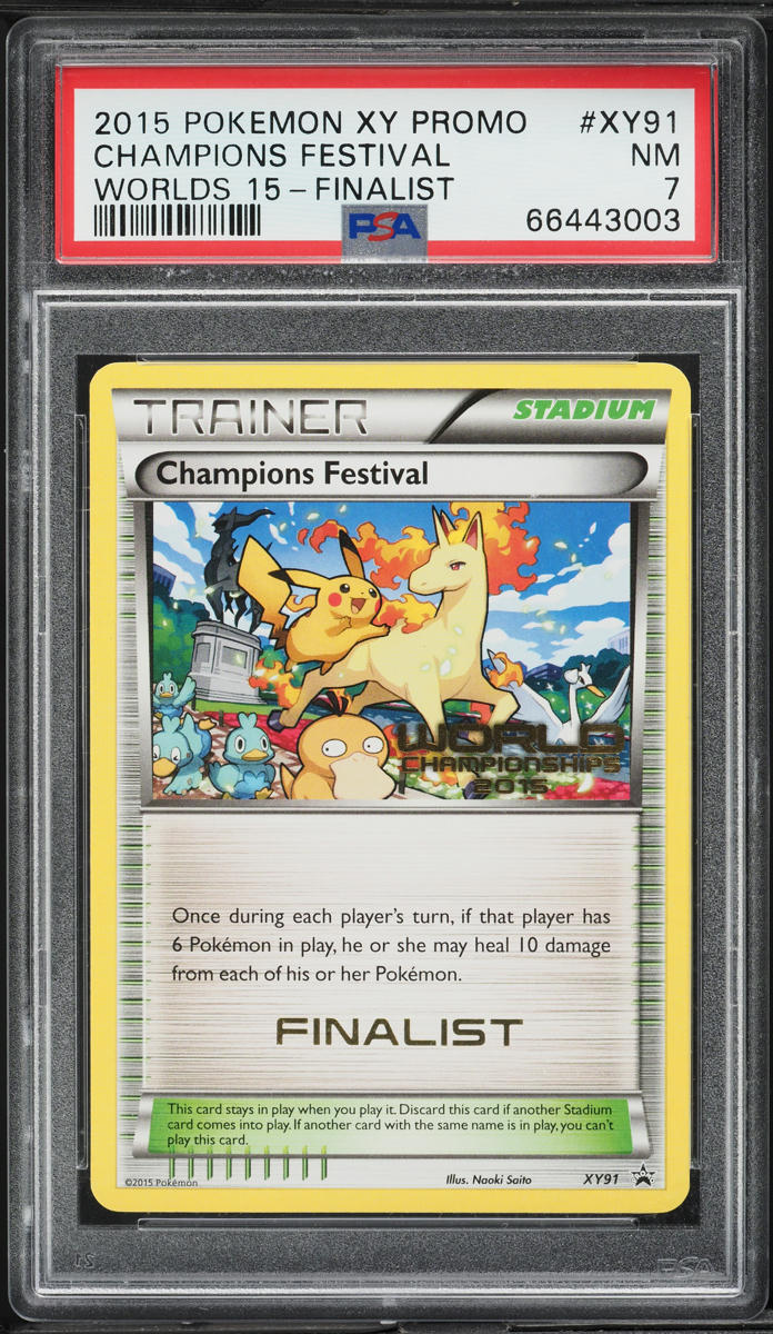 2015 Pokemon XY Black Star Promo Worlds Finalist Champions Festival #XY91 PSA 7