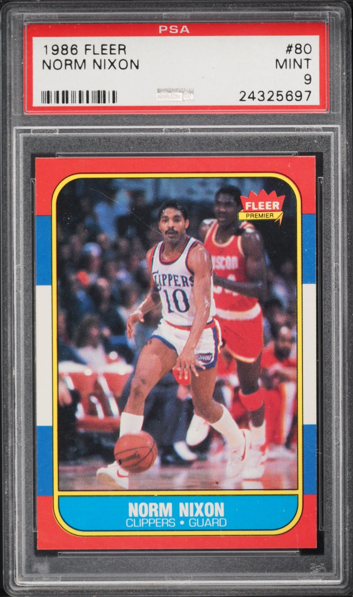 1986 Fleer Basketball Norm Nixon #80 PSA 9 MINT