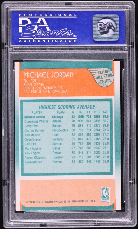 1988 Fleer All Star Michael Jordan #120 PSA 9 MINT