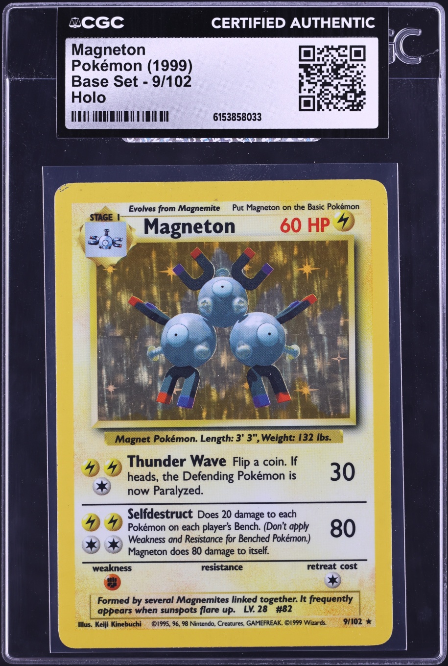 1999 Pokemon Base Set Holo Magneton #9 CGC AUTH