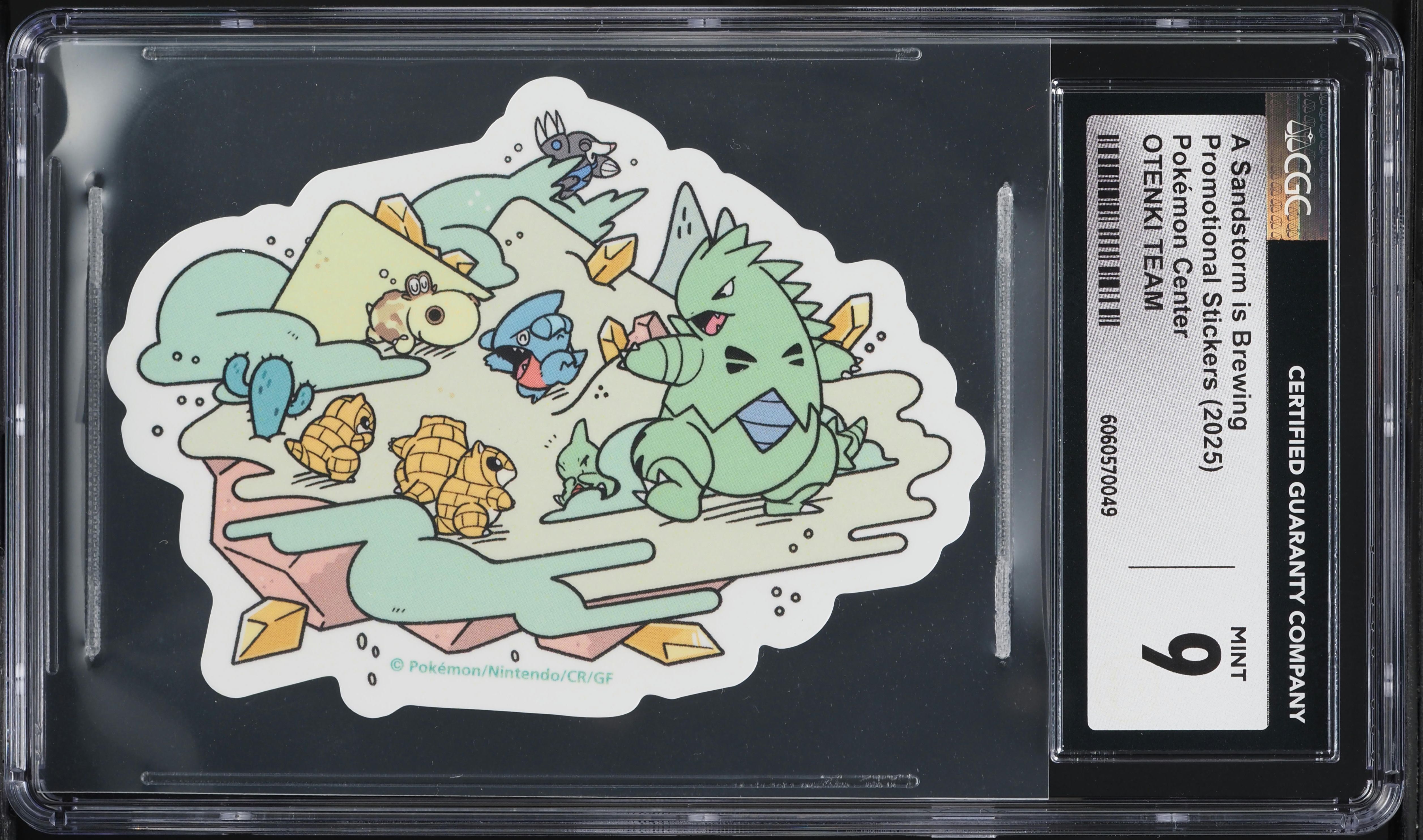 2025 Pokemon Japanese Promo Sticker Center Otenki Team A Sandstorm Is Brewing CGC 9 MINT