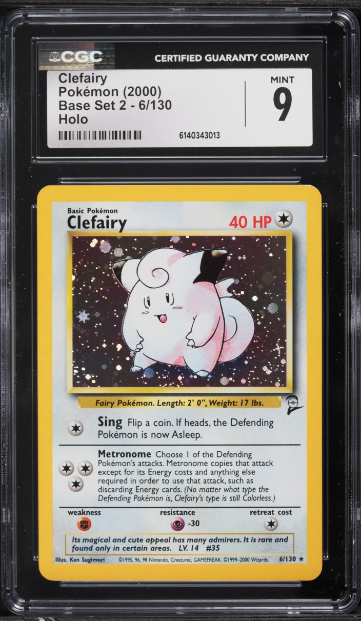 2000 Pokemon Base Set 2 Holo Clefairy #6 CGC 9 MINT