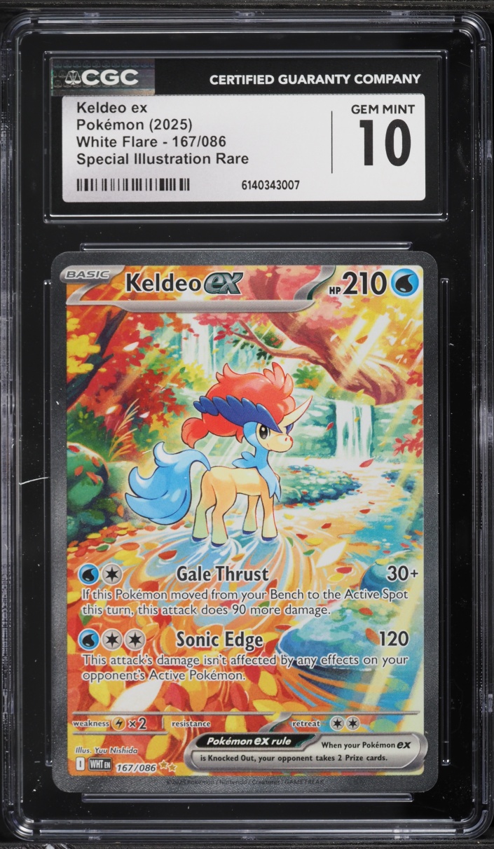 2025 Pokemon Scarlet & Violet White Flare SIR Keldeo ex #167 CGC 10 GEM MINT