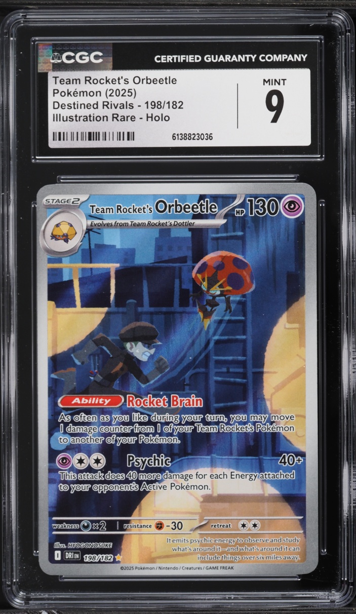 2025 Pokemon Scarlet & Violet Destined Rivals IR Team Rocket's Orbeetle #198 CGC 9 MINT