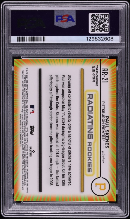 2024 Topps Chrome Radiating Paul Skenes ROOKIE #RR-21 PSA 9 MINT
